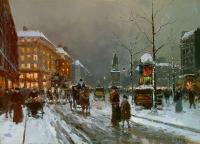 Edouard Cortes - Place de Clichy in Winter